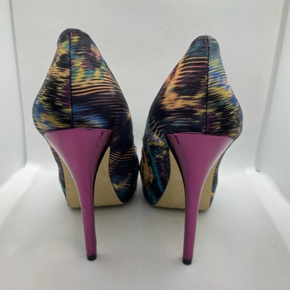 ALDO Stiletto High heel Open toe Pumps Purple tie die mermaid shoes size 36 - Picture 3 of 4